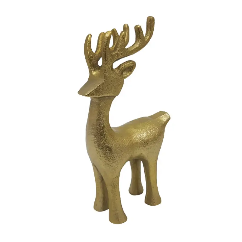 Алюминиевая фигурка оленей матовая цветная скульптура шампанского небольшого размера для рождественских украшений оптом