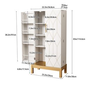 Armoire de cuisine moderne de 45 pouces de hauteur avec portes réglables, organisateur d'aliments contemporain, rangement autonome - Product Image 2