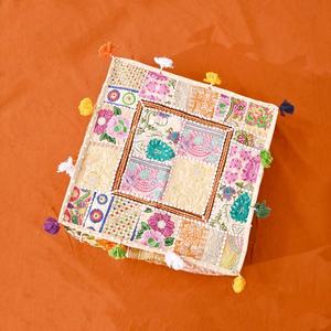 New Arrival Bohemian Floor <b>Cushions</b> <b>Indian</b> Pouf Square <b>Indian</b> Handmade Patchwork Vintage Square <b>Cushion</b> Cover Home Decorative - Product Image 1