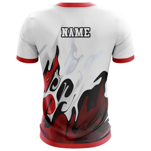 Custom Men's O-Neck Short Sleeve T-Shirt 100% <b>Polyester</b> Sublimation Print Breathable Regular Fit With Pattern Front Logo - Product Image 3