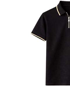 เสื้อยืดโปโลแขนสั้นแบบสวมใส่สบาย คอปกซิป ผ้าถัก สปอร์ตแวร์ เสื้อคลุมฤดูร้อน เสื้อโปโลซิป 1/4 - Product Image 2