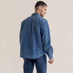 Camisa Casual de Manga Larga con Botones para Hombre, en Mezclilla Azul, 100% Algodón, Transpirable, para Verano - Product Image 5