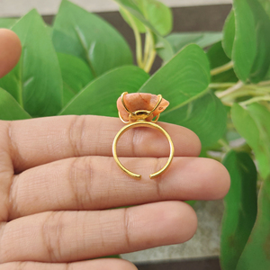 Anillos Ajustables de Ágata Druzy Color Durazno Natural, Chapados en Oro de 18k, Estilo Punk, Joyería de Moda para Mujer, Regalo de Boda, Cumpleaños - Product Image 5