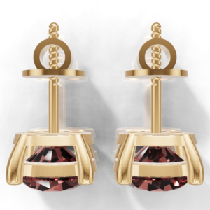 Heerani Jewels Natural Round Garnet 925 <b>Sterling</b> <b>Silver</b> Classic <b>Stud</b> Vermeil Rose Gold Unisex <b>Earrings</b> - Product Image 5