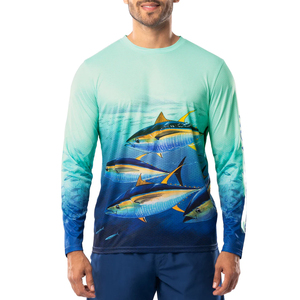 Private Label Men's Waterproof Anti-UV UPF 50+ Breathable Fishing Shirts with Custom Logo OEM Service Spandex/Polyester Material - Product Image 1