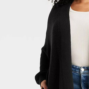 Cárdigan Negro Oversize de Punto para Mujer, Diseño Casual Holgado, Servicio OEM, Venta al por Mayor - Product Image 5