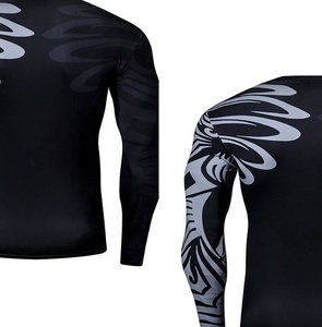Rashguard de compression à manches longues pour hommes pour le BJJ, le MMA, la lutte, le grappling et l'entraînement physique - Product Image 3