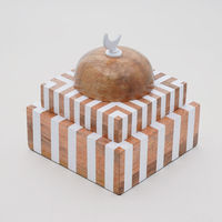 Boîte à dessert carrée en bois faite à la main et personnalisée pour la mosquée, centre de table, décoration de fête de l'Aïd, vente chaude