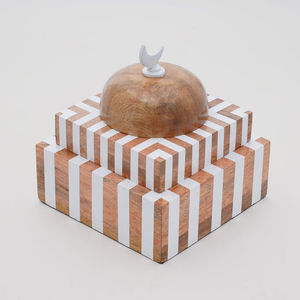 Wooden Handmade Customized Square Mosque Table Centerpiece Ramadan <b>Dessert</b> <b>Box</b> Eid Party Decoration Hot Selling - Product Image 1