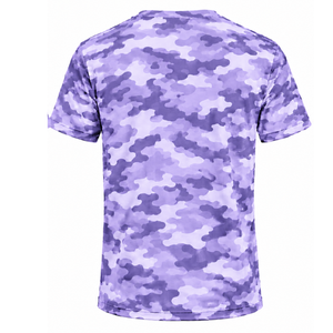 Camiseta Deportiva de Camuflaje Lavanda para Hombre, Manga Corta, Cuello Redondo, Estampado de Camuflaje, para Entrenamiento, Fitness, Running y Deportes - Product Image 2