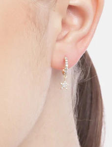 Pendientes de Aro de Plata de Ley 925 con Dije de Estrella CZ Bañado en Oro Celestial Sparkle, Joyería de Fiesta Adorable, Pendientes de Moda - Product Image 3
