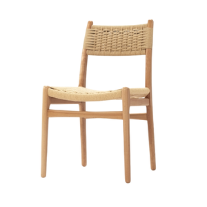 Home Dining Chair Nordic Garden Chair for Garden Dining Room Furniture with Seat and Back in Woven Rope and Solid Wood Materials - Product Image 2