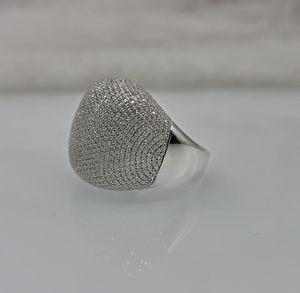 925 Sterling Silver Dome Signet <b>Ring</b> VVS Moissanite Diamond Iced Out Hip Hop <b>Pinky</b> Statement <b>Ring</b> For <b>Men</b> Jewelry - Product Image 2