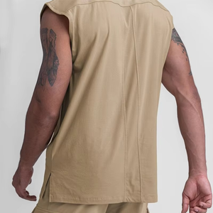 YITE High Quality <b>Men's</b> Sleeveless <b>Singlets</b> Oversized Blank Tshirt Custom Logo Fitness Sports Plus Size Gym Tank Top Knitted - Product Image 5