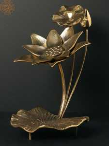 Sculpture de table contemporaine en laiton en forme de feuille de Ginkgo, objet décoratif en métal pour accessoires de maison, articles de décoration moderne pour la maison - Product Image 5