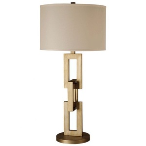 Modern Metal Table Lamp with Fabric Shade Decorative Lamp for Bedroom Living Room Use - Product Image 1