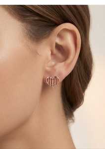 Pendientes de Corazón con Diamantes en Oro Rosa para Mujer, Románticos, Chapados en Oro de 9K, Oro Sólido - Product Image 4