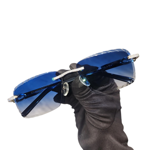 Hot Selling Luxurious Hip Hop Style Rapper Jewelry <b>Blue</b> Moissanite High Glass <b>Sunglasses</b> Stylish Optical <b>Sunglasses</b> - Product Image 1