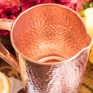 Copper jug set for holistic wellness hydration system <b>water</b> metal set with <b>glasses</b> durable reusable kitchen dining drinkware - Product Image 1