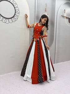 LAHENGA KEDIYU ( CHOLI ) PURE COTTON INNER <b>MICRO</b> COTTON REAL MIRROR WORK SUIT - Product Image 1