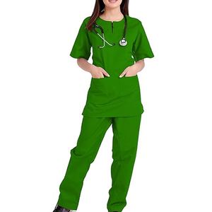 Tenues d'infirmières pour femmes, uniformes médicaux, pantalons de jogging élégants et extensibles, hauts à manches courtes, logo personnalisé, vêtements d'infirmière - Product Image 1