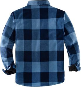 Chemise-veste en flanelle à carreaux pour homme, doublée de sherpa chaud, avec col rabattable - Product Image 2