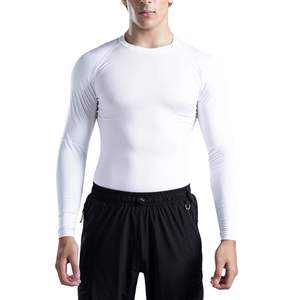 Camiseta Deportiva de Compresión de Algodón Sólido Personalizada para Hombre, Manga Corta, Secado Rápido, Transpirable, para Gimnasio, Entrenamiento, Running, Fitness, OEM - Product Image 4