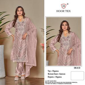 Winter Comfortable Santoon & Silk Inner Heavy Organza <b>Top</b> & Dupatta Pakistani Style Salwar Kameez Collection - Product Image 5