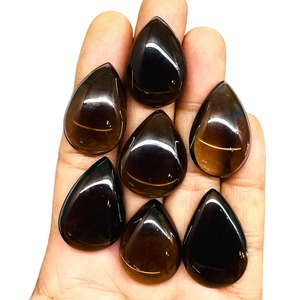 Cabochon en quartz fumé naturel taille poire 20 mm, pierres précieuses en quartz fumé en vrac, prix de gros pour la fabrication de bijoux en lot - Product Image 4