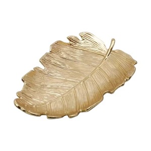 Bohemian plant design <b>tray</b> Customizable <b>gold</b> plated leaf <b>tray</b> Irregular single piece <b>tray</b> <b>Gold</b> plated leaf shape <b>tray</b> - Product Image 4