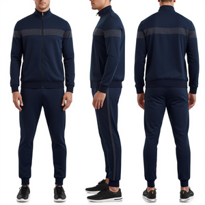 Premium Men's Rhinestone Tracksuit with Crystal Line Artwork and Refined Athletic Fashion Styling for Modern Streetwear - Product Image 3