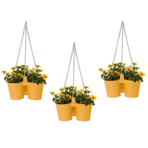 Jardinières murales circulaires en métal rustique pour plantes succulentes, décoration de jardin extérieur - Product Image 2