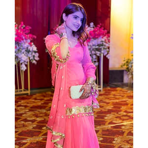 Designer Women's Party Wear Top-Plazzo and Dupatta <b>Set</b> with Heavy <b>Embroidery</b> Work - Product Image 3