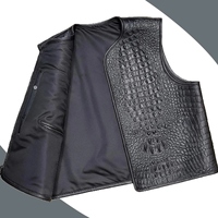 Chaleco de Motocicleta de Cuero Genuino para Invierno, Impermeable, Cortavientos, Transpirable, Relleno de Algodón, Estilo Vintage, para Uso Diario, de Alta Calidad para Hombre