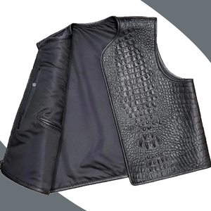 Veste de moto en cuir de crocodile véritable, coupe-vent, respirante, style vintage, conçue pour la conduite quotidienne, veste de motard de haute qualité - Product Image 4