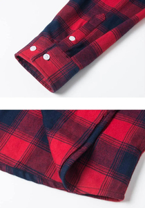 Men's Plaid Hooded Flannel <b>TShirt</b> Long Sleeve Regular Fit Casual Wear with Pattern Woven Fabric - Product Image 2