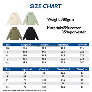 Vente en gros 380G Sweat à capuche décontracté pour hommes Personnalisé French Terry à capuche Poches latérales Coton Polyester Surdimensionné Motif solide Automne - Product Image 4