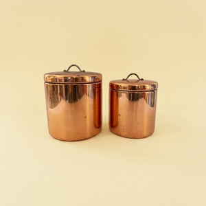 Juego de 4 recipientes de cocina de acero inoxidable con acabado en cobre antiguo personalizado, con tiradores de latón, para harina, azúcar y café. - Product Image 2