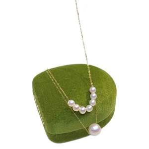 Collier réglable en or 18 carats avec perle naturelle ciel étoilé 4-8 mm, lumière intense, pièce unique, remplacement de cheveux, mode, coffret cadeau assorti - Product Image 5