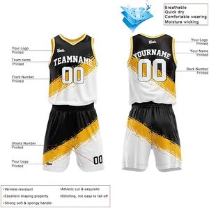 Uniforme de Baloncesto para Equipo, Precio de Fábrica, Logotipo de Patrocinador Personalizado, Nombre del Equipo, Número del Jugador, Transpirable, Secado Rápido, Ligero - Product Image 2