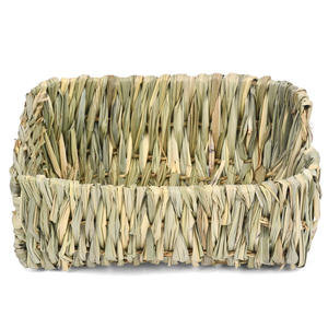 Natural plant fiber rectangular <b>bed</b> house grass house rabit active <b>nesting</b> shelter organic chewable toy rabbits guinea pig - Product Image 2