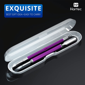 Juego de Herramientas de Manicura Profesional con Mango Morado, Precio Razonable, Nuevo, Empujador de Cutículas de Acero Inoxidable con Estuche de Viaje - Product Image 3