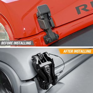 Cierres de Seguridad Ajustables de Aluminio para Capó de la Serie Genesis de OMU, Compatibles con Jeep Wrangler JK/JKU 2007-2017 - Product Image 2