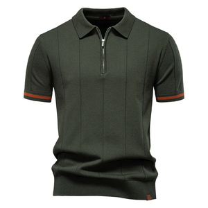 เสื้อคอซิปผู้ชายแบบ OEM สั่งทำได้ ขายส่ง ผ้าเรียบ ระบายอากาศได้ดี ผ้าฝ้าย 100% แห้งเร็ว ทรงหลวม ผ้าถัก - Product Image 2