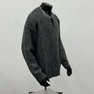 Suéter de Punto Henley Elegante para Hombre, Manga Larga, Cierre de Botones, Cálido, Cómodo, Informal, Ropa de Invierno, Venta al Por Mayor - Product Image 3