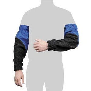 JNM SAFETY Mangas de Trabajo Resistentes al Calor para Soldadura, de Cuero Vacuno Dividido, Protector de Brazo FR de Alto Rendimiento, Puños Elásticos, ANSI - Product Image 1