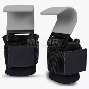 Crochets de musculation robustes avec support de poignet réglable, crochets de levage antidérapants pour la musculation – Logo personnalisé - Product Image 2