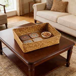 Seagrass basket with a sturdy <b>iron</b> frame Handmade Storage Basket Wholesale eco-friendly Made in Viet - Product Image 6