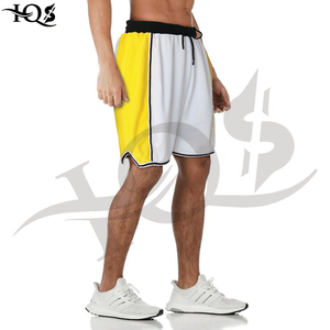 Custom Logo Men's Color Block Print Polyester/Cotton <b>Basketball</b> Shorts Elastic Mid Waist Drawstring Closure Quick Dry Fitness - Product Image 4