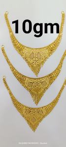 Collar de Oro Sólido de 22K para Novia India, Conjunto de Gargantilla Rani Haar, Mangalsutra Tradicional, Cadena de Eslabones Figaro, Joyería de Oro de Dubái - Product Image 2